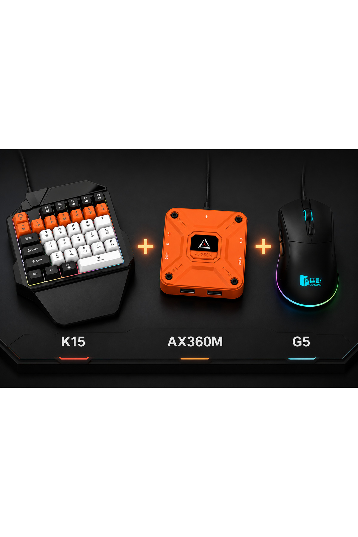 GetBlueTech AX360M + K15 Klavye + G5 Mouse iOS Mobil Oyun Seti