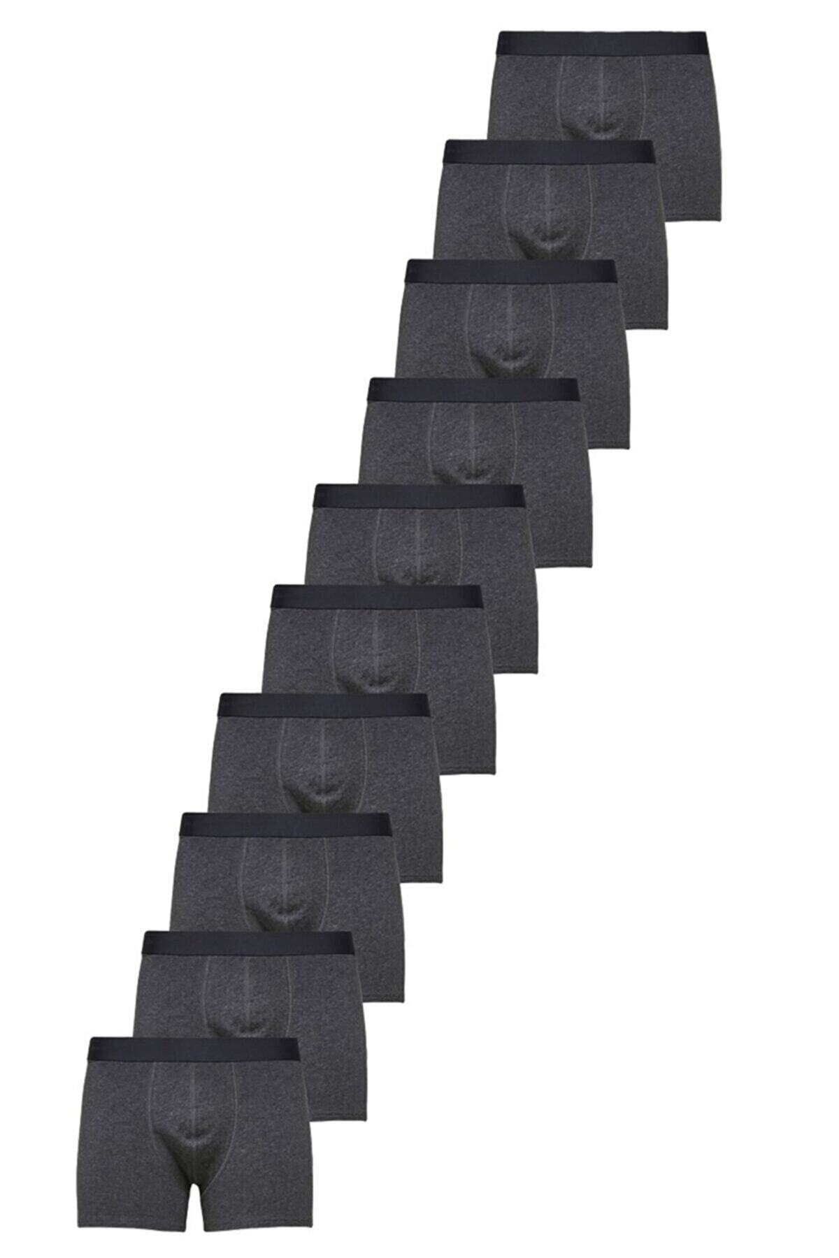 BLACK SWALLOW Men's Anthracite 10 Pieces Cotton Lycra Boxers