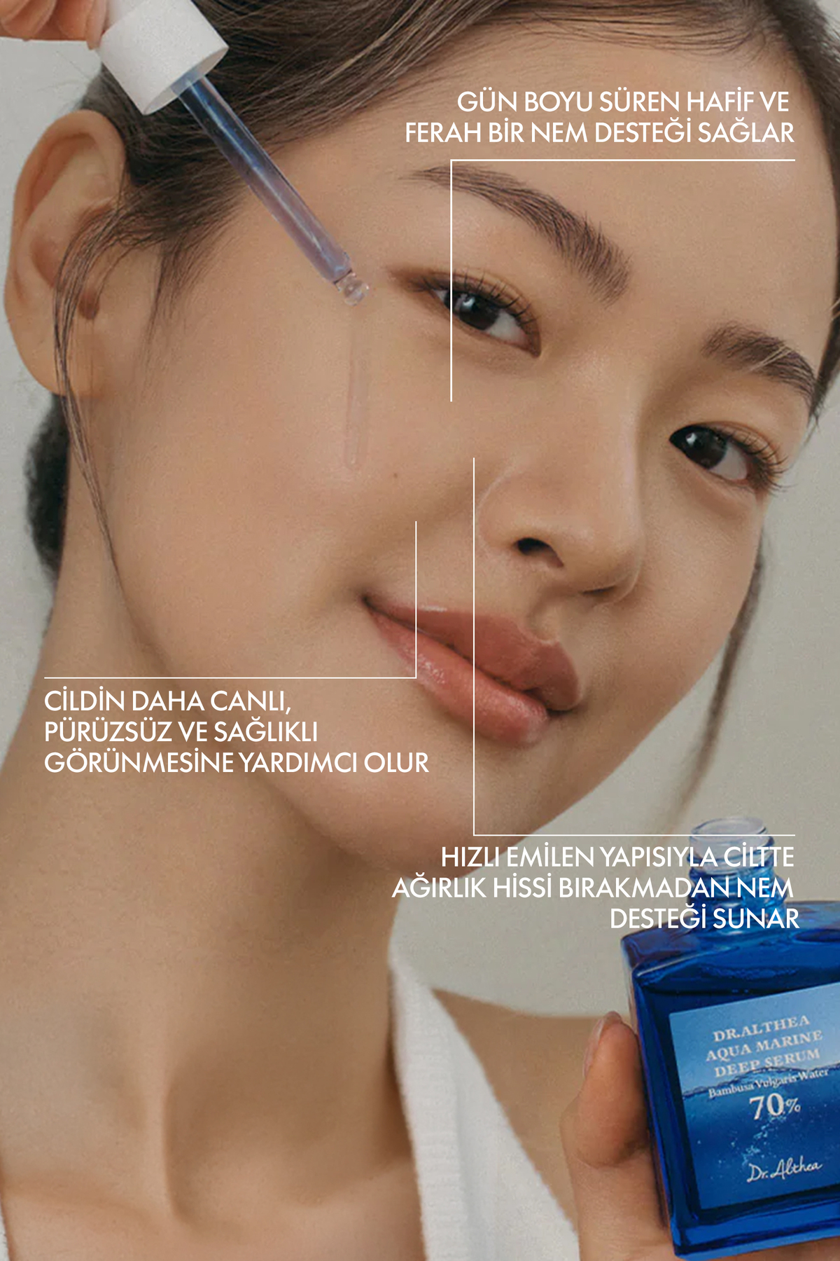 Aqua Marine Deep Serum | %70 Bambu Suyu 3D Hyaluronik Asit Pantenol İçeren Yoğun Nemlendirici ve Bariyer Güçlendirici Serum 30 ml — F87578 — تصویر 5 از 6