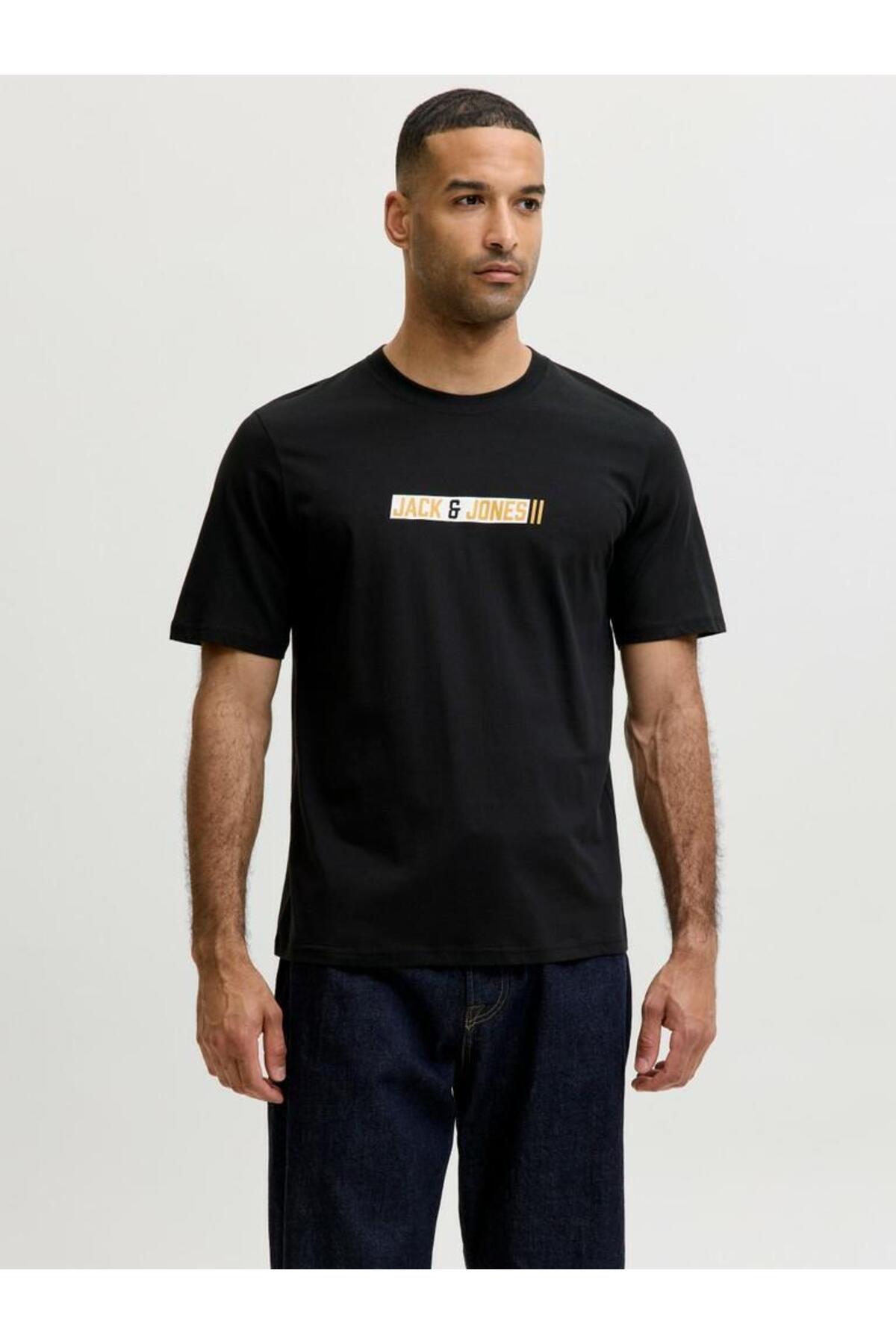 تی‌شرت یقه گرد مردانه مشکی Jjmunk Tee SS جک اند جونز تی شرت Jack & Jones