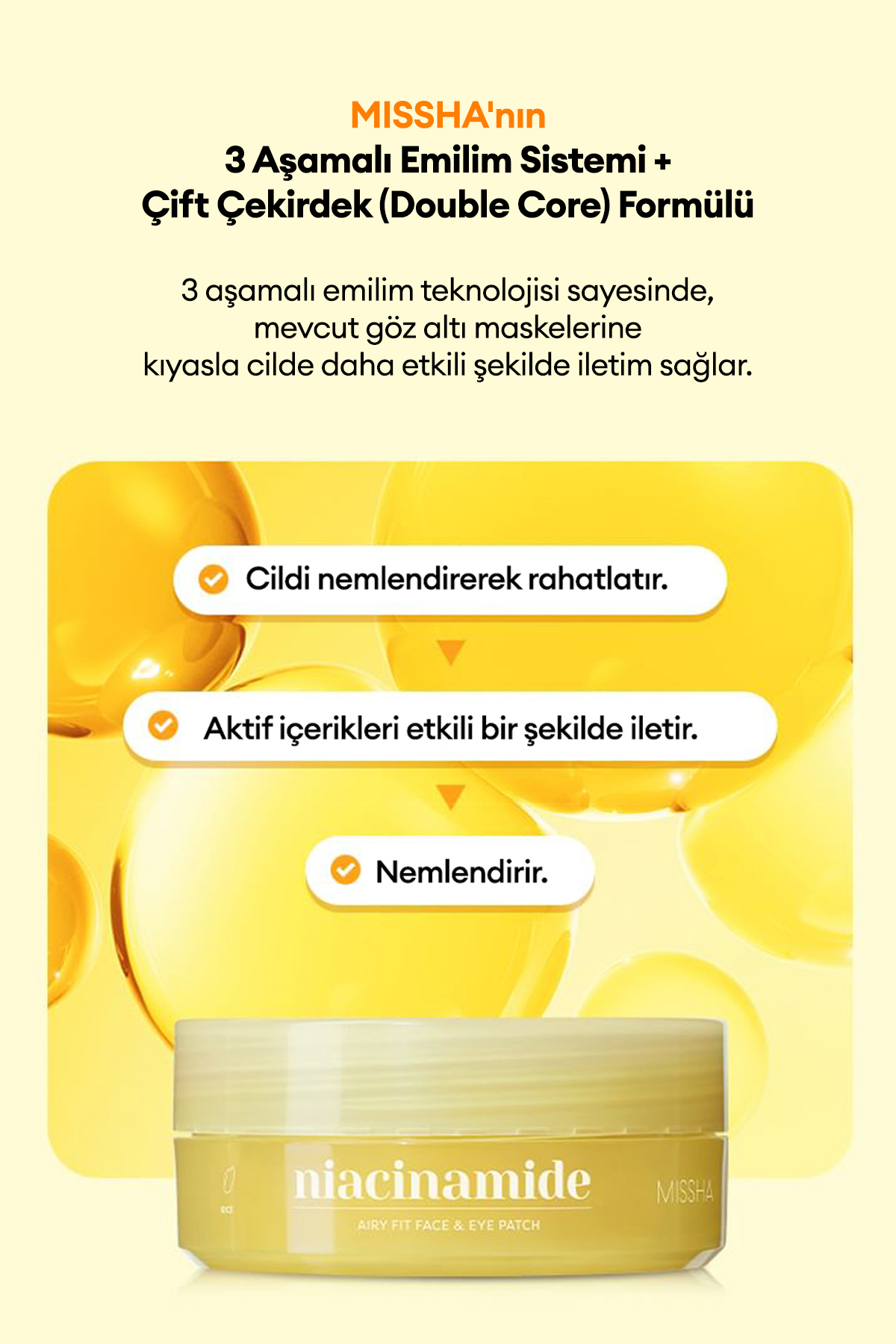 Aydınlatıcı Çok Amaçlı Göz Çevresi Maskesi Airy Fit Niacinamide Brightening Face&Eye Patch — 9552 — تصویر 5 از 9