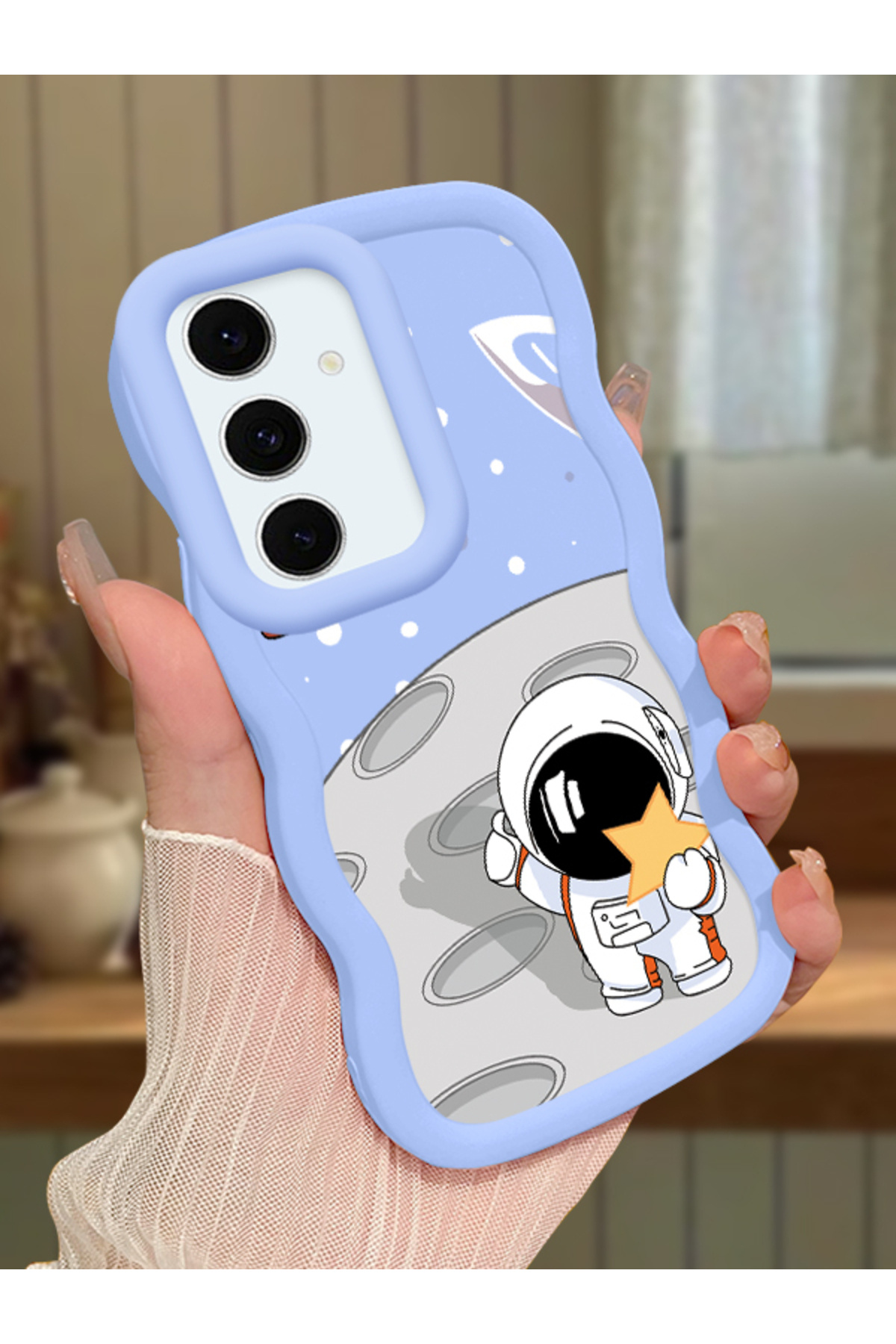 Blue Silicone Case Camera Shock Absorbing Design Compatible with Samsung Galaxy S24 FE