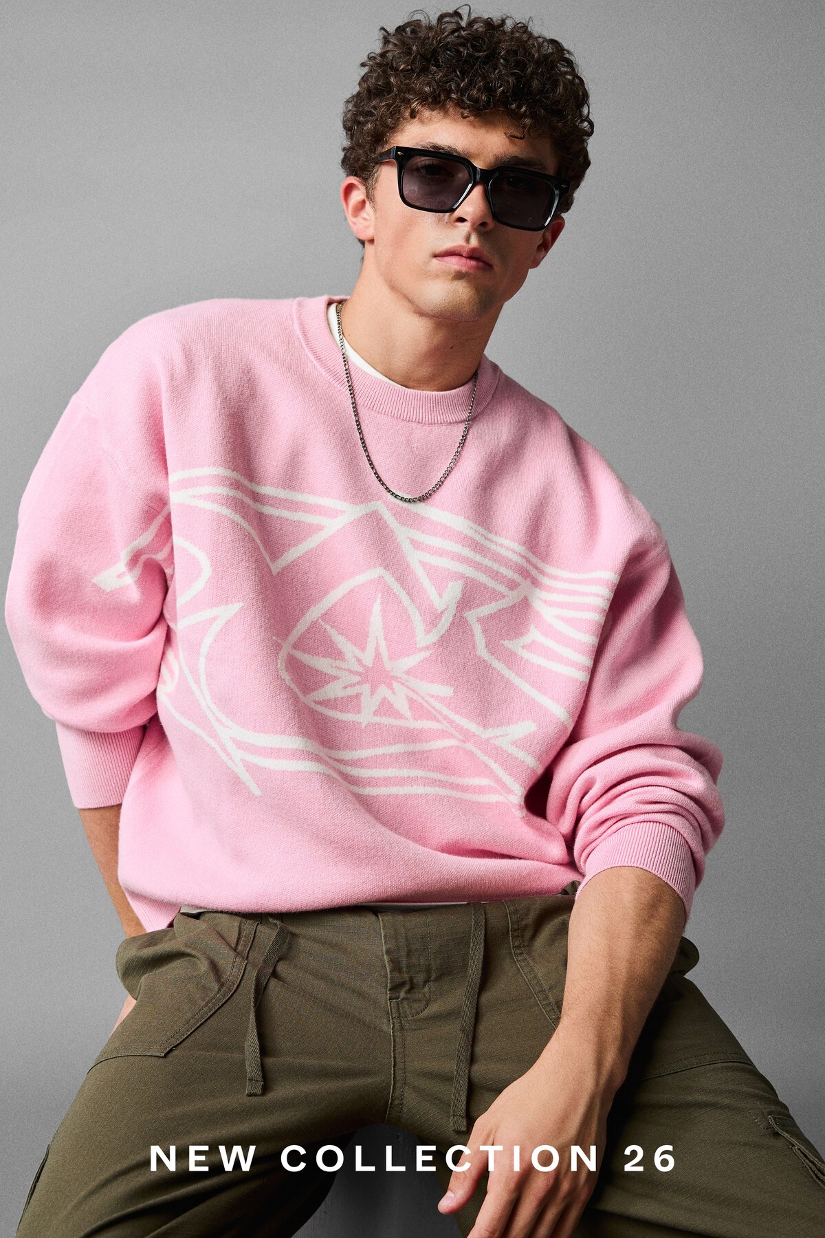 Bershka Baskılı bisiklet yaka kazak görsel 6