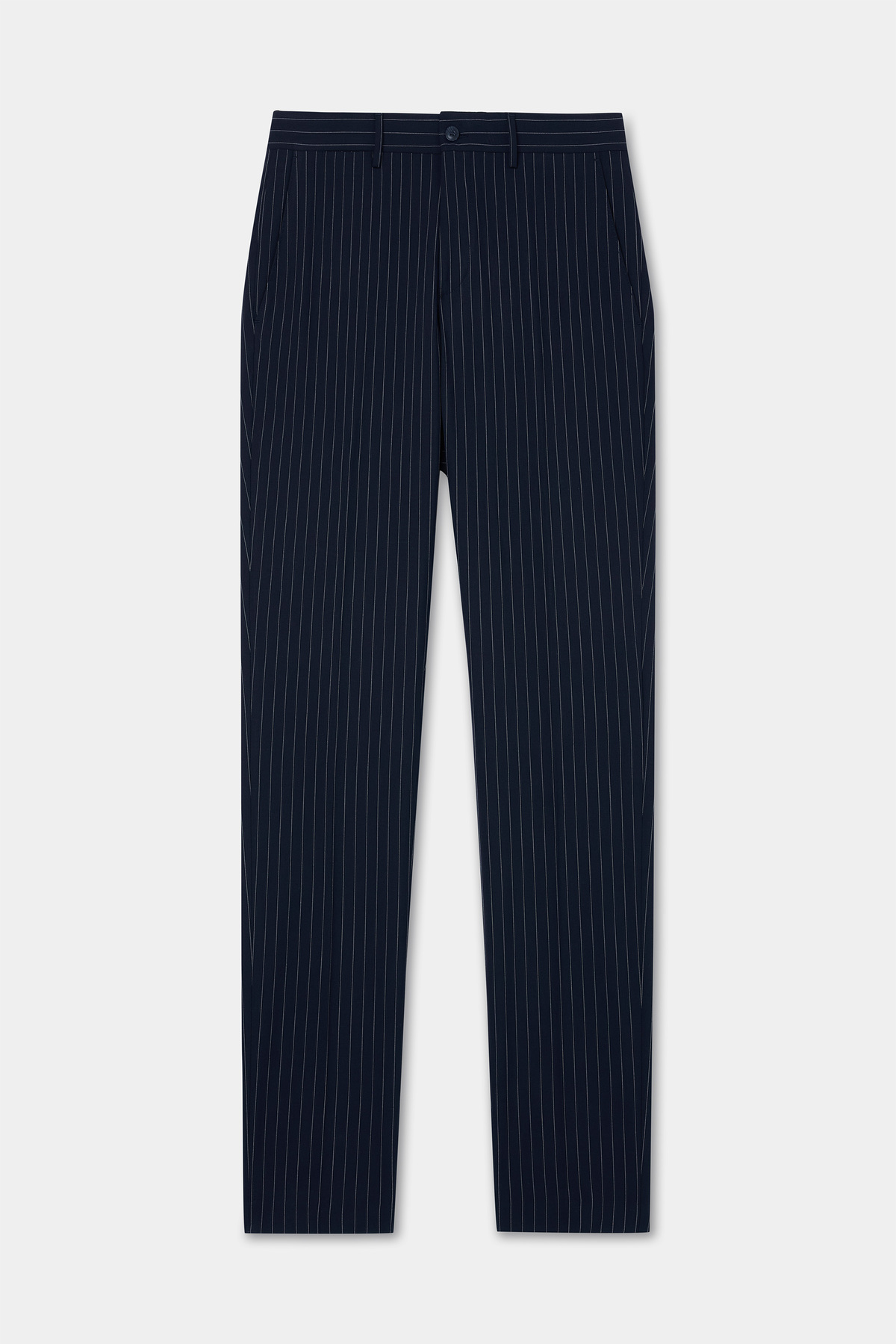 Slim Fit Lacivert Çizgili Takim Elbise — سرمه‌ای 6TF05KV09511M — تصویر 6 از 8