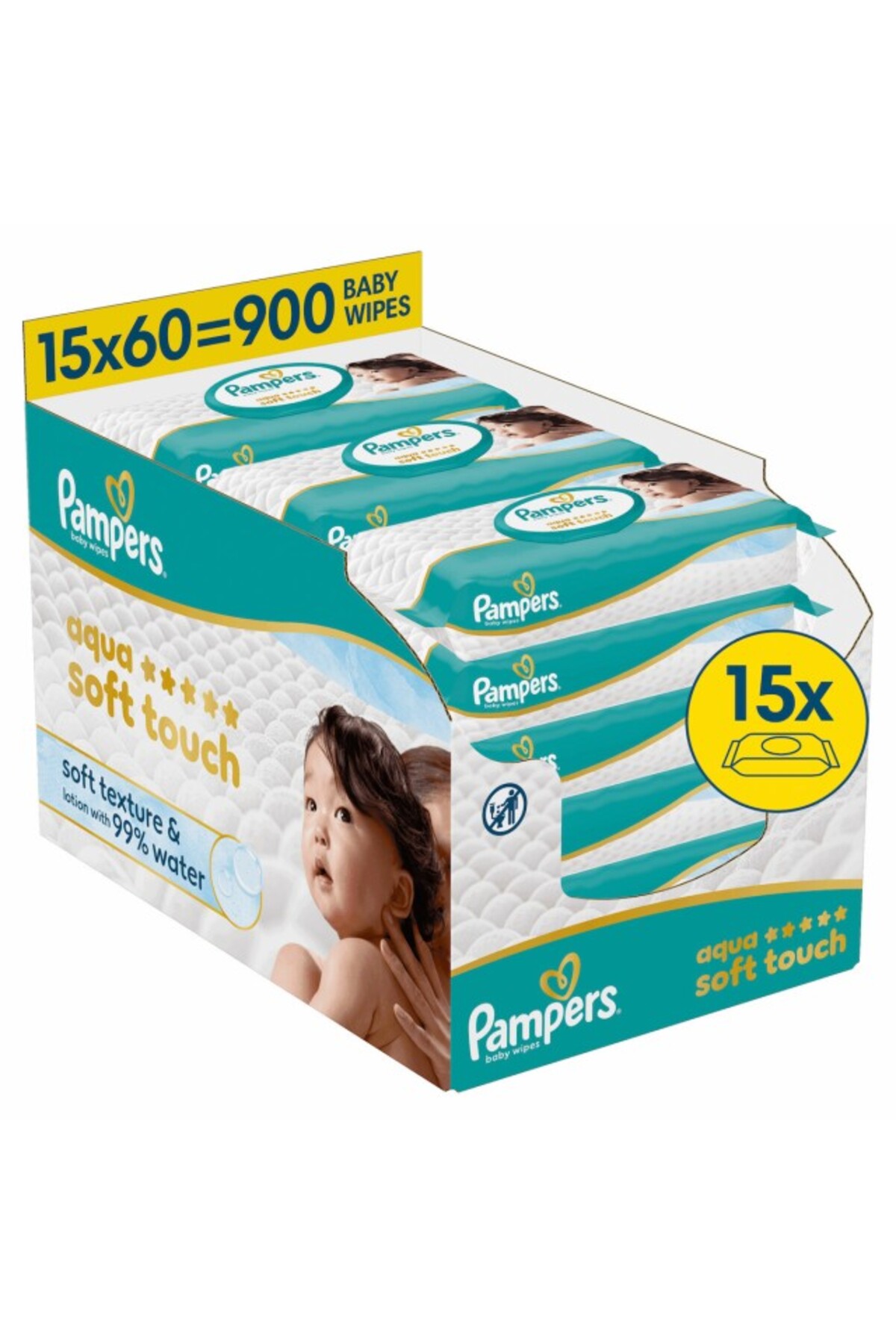 Pampers Monthly Παμπέρς Μωρομάντηλα με 99% Νερό, χωρίς Αλκοόλ & Παραβέν, 18x6...