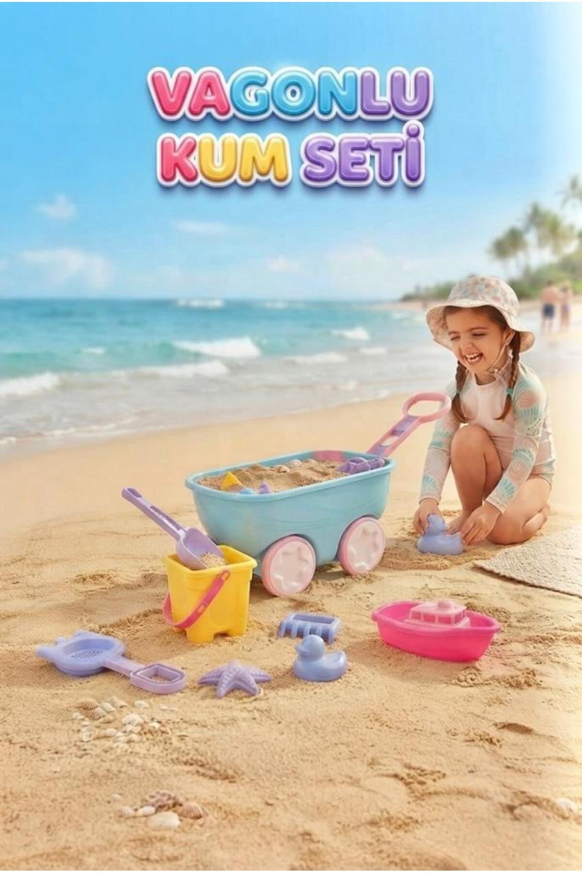Rickshaw Sand Set - Get Ready for Fun at the Beach 6 Pieces Educational Color Sand Playset