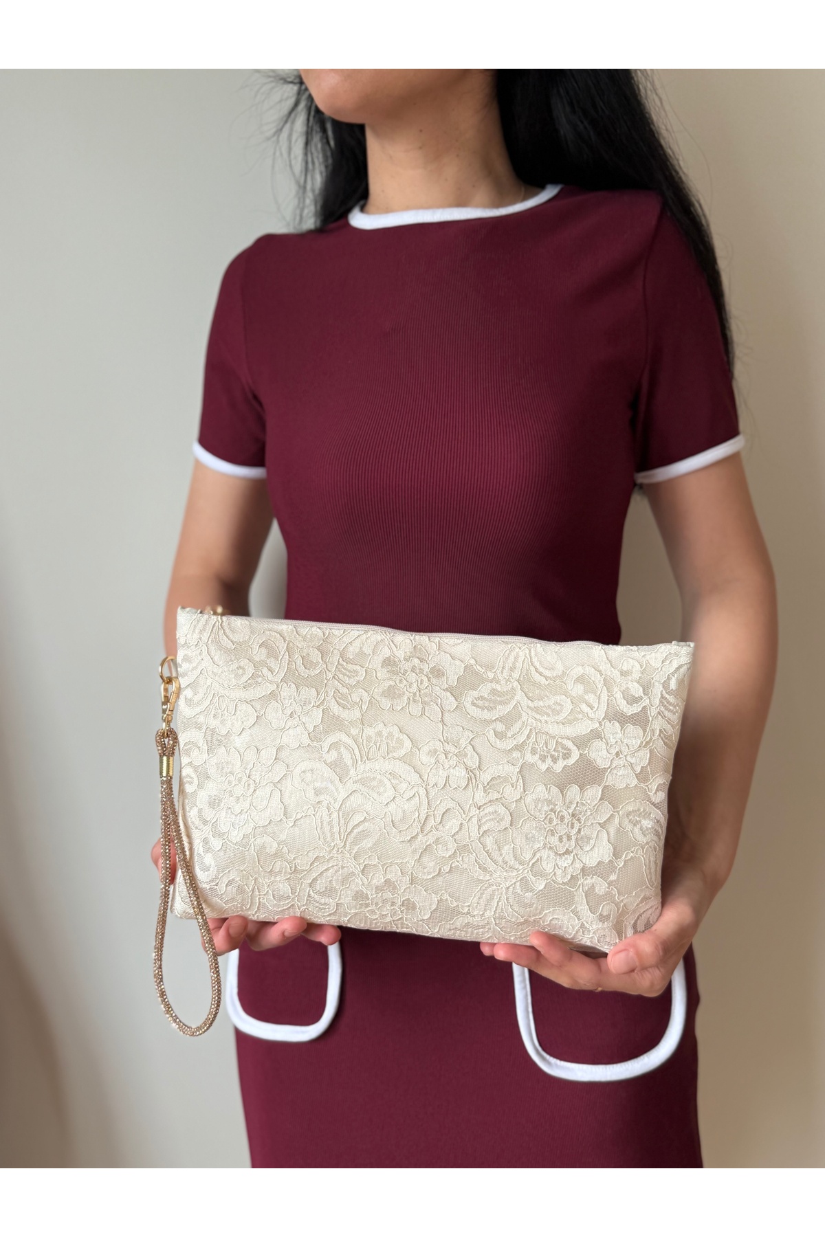 lalettobags Kadın Güpürlü Portföy & Gelin Çanta