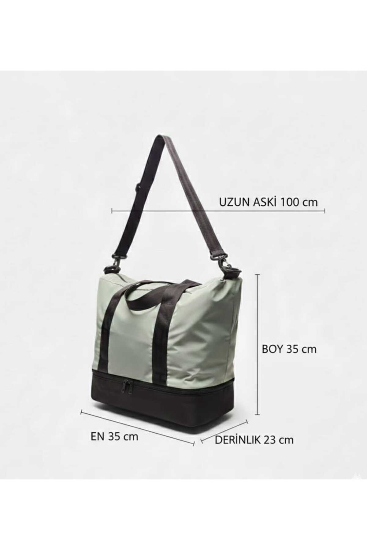 Nts Paraşüt Kumaş Ayakkabı Bölmeli Yazlık/Kışlık Unisex Spor Fitness Anne Bebek Seyahat Çantası görsel 4