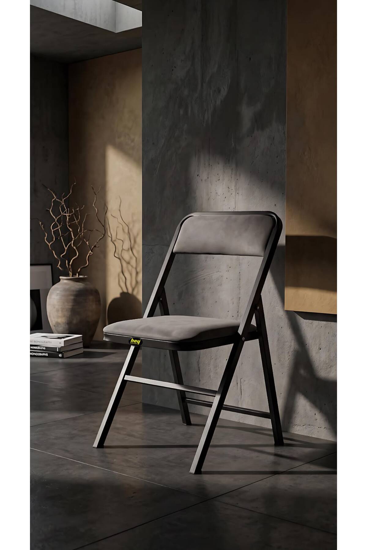 Hey Folding Kitchen Chair Dining Balcony Garden Hotel Cafe Folding Chair Grey BabyFace