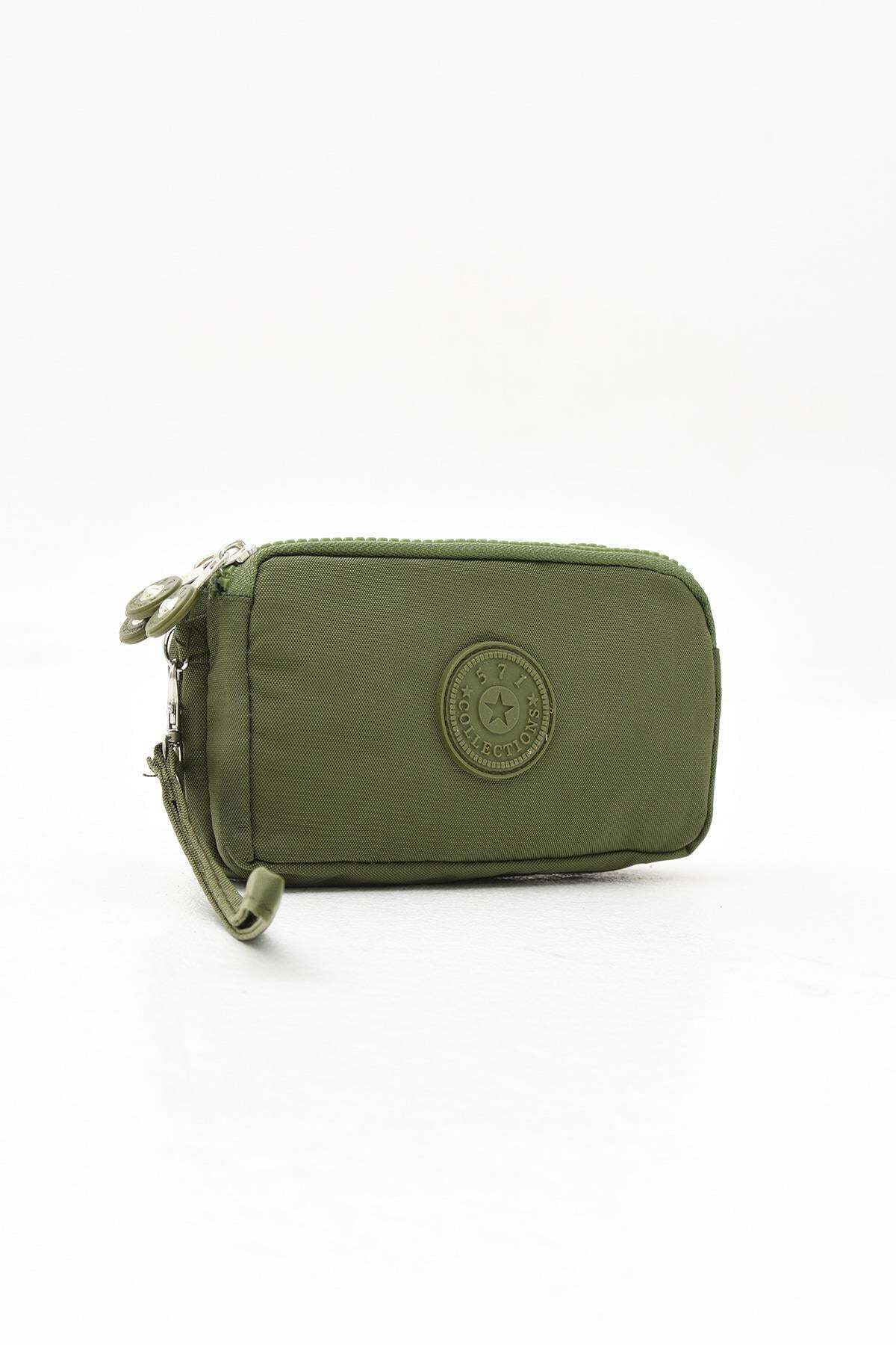 NEMO BAGS Unisex Haki Cüzdan 3 Gözlü Bileklikli 17x10 Cm