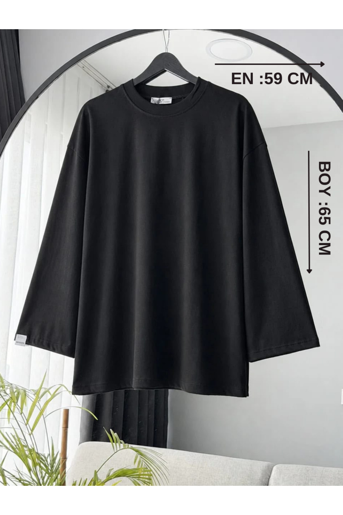 Women's Crew Neck Loose Sleeve Long Sleeve T-Shirt (Suitable for Hijab)
