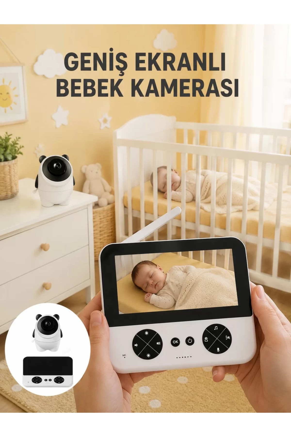 720P HD Gece Görüşlü Kablosuz Bebek Kamerası İki Yönlü Sesli Yeni Nesil