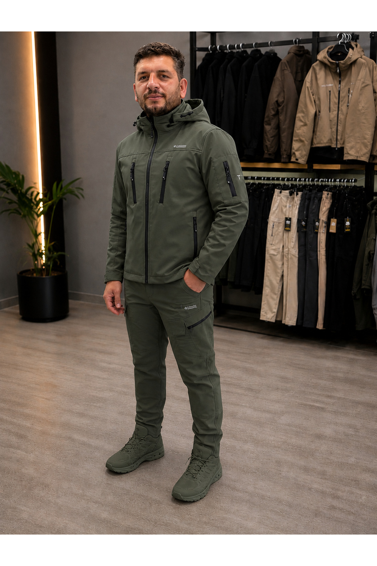 Genel Markalar Şu rüzgar geçirmez içi polarlı softjhel kışlık takım pantolon+mont görsel 2