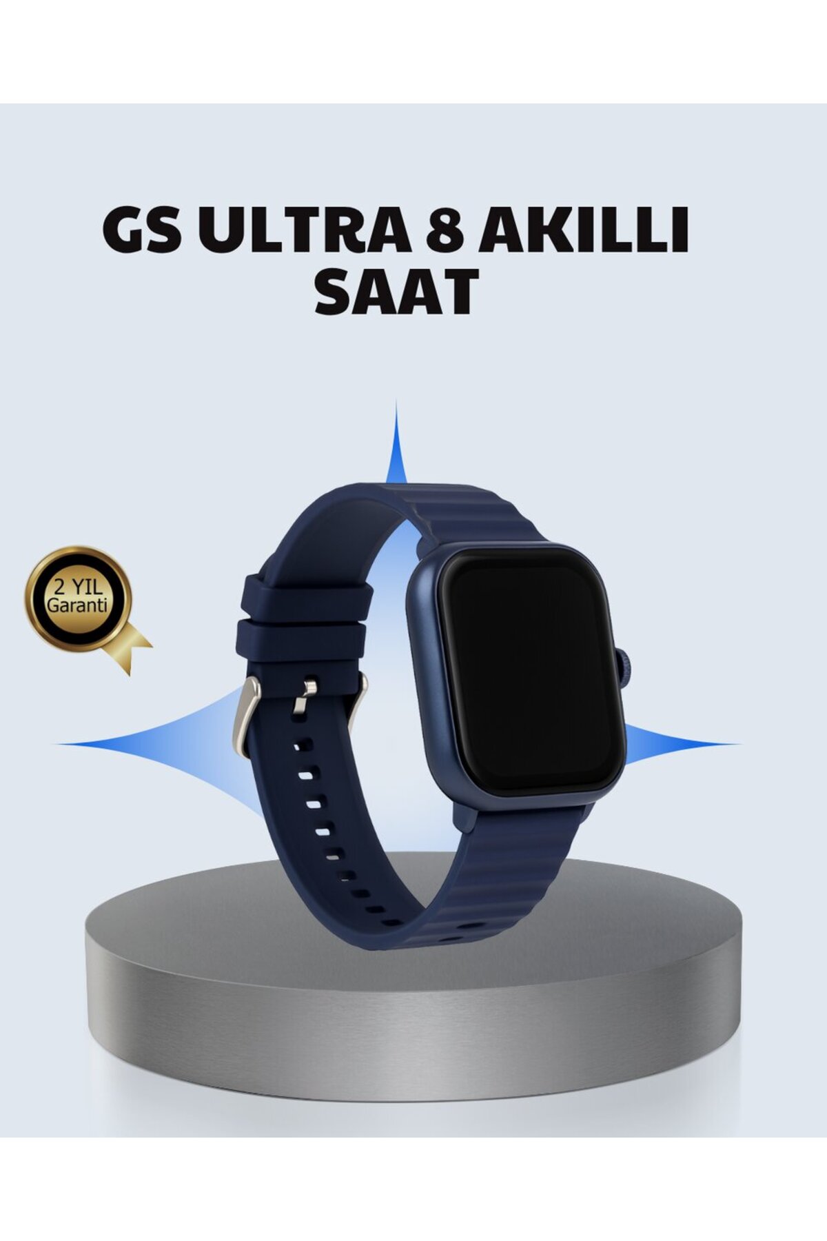 Akıllı Saat 360 mAh Çoklu Spor Modlu Lacivert Siyah Kordon