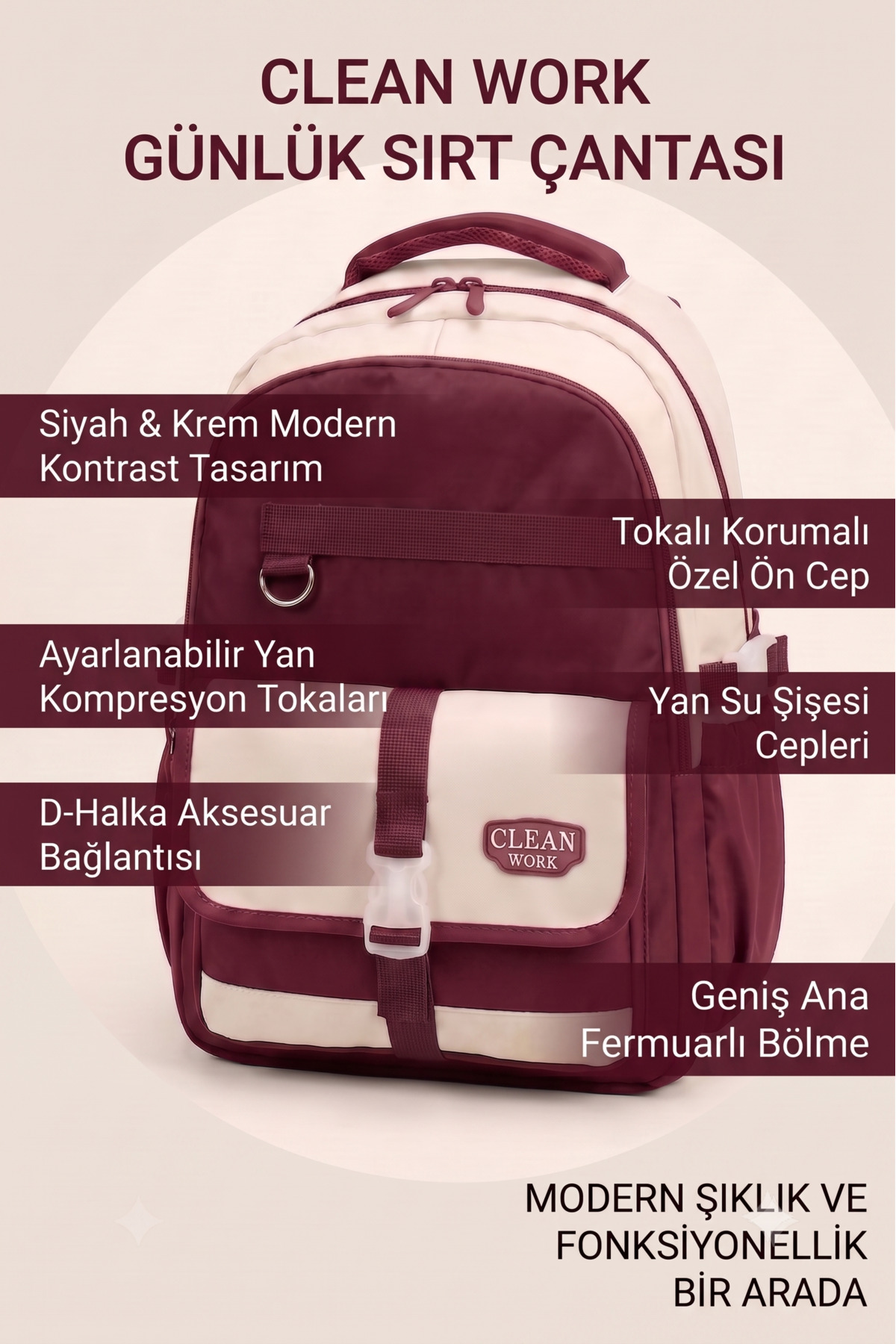 Royal Glow Suya Dayanıklı Saten Kumaş Unisex Çok Bölmeli Ortaokul,Lise Okul Sırt Seyahat Çantası görsel 5
