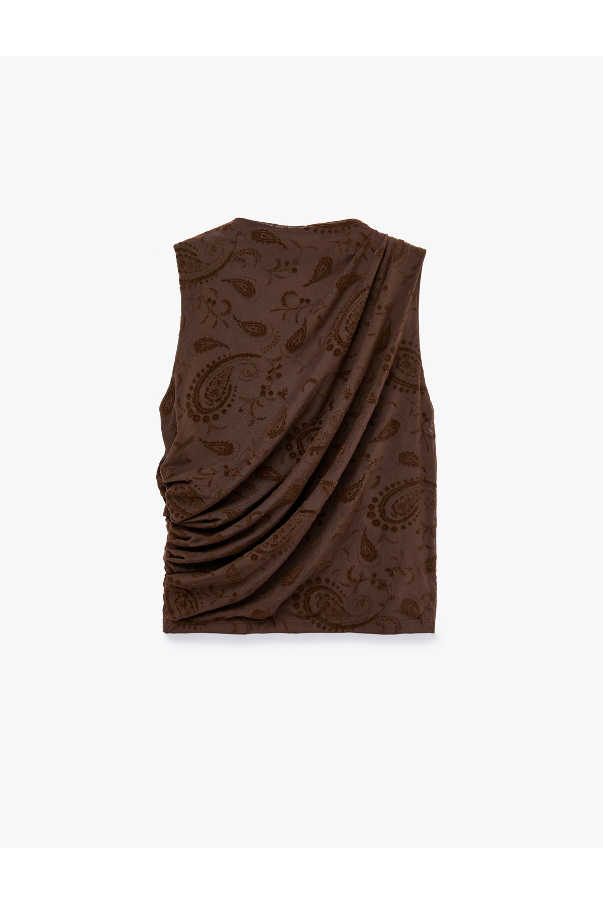 Koton Drape Detaylı Dik Yaka Çiçekli Kolsuz Bluz görsel 2