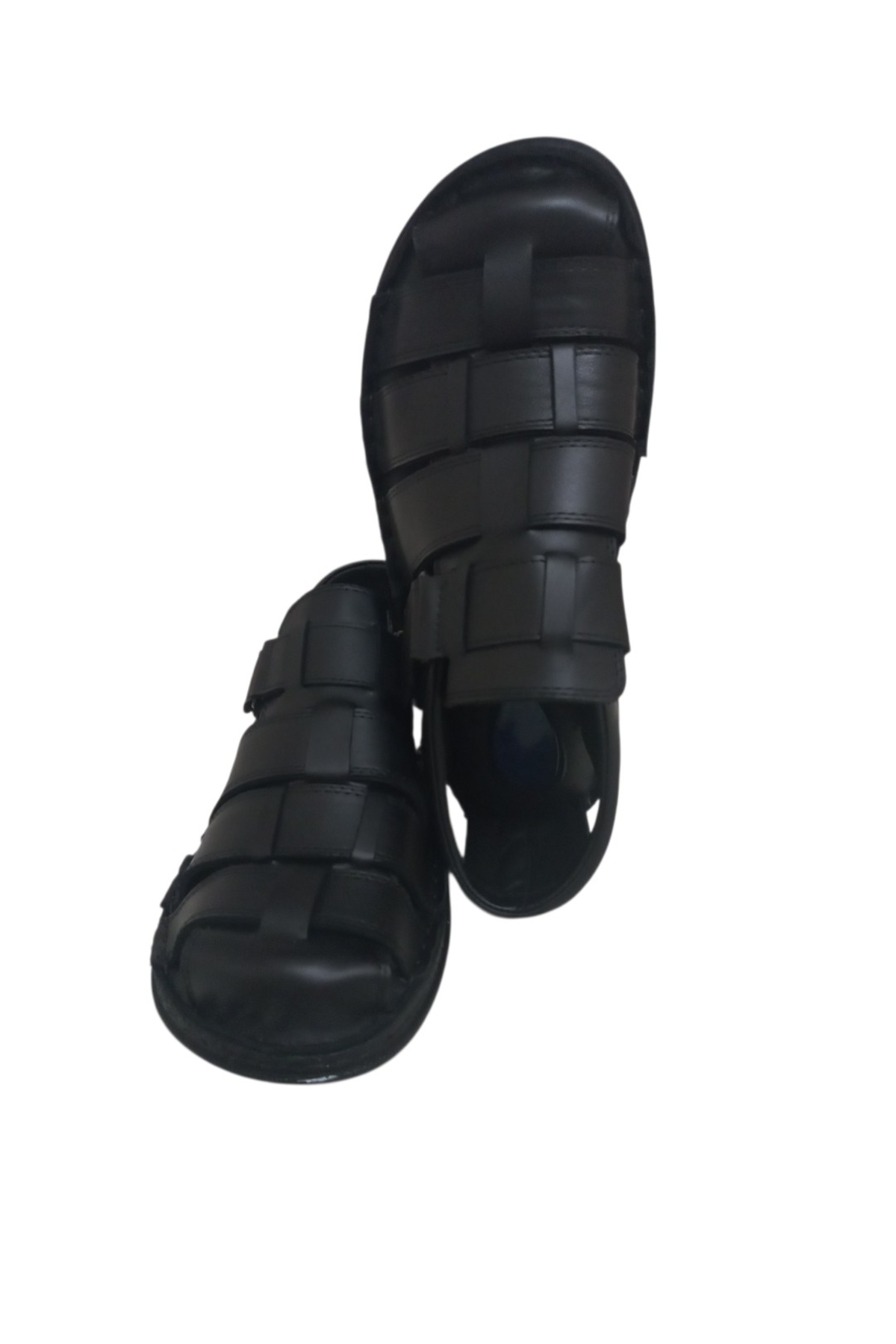 Bifond Shoes Komple Deri Topuk Jelli Ful Ortopedik Erkek Sandalet görsel 3