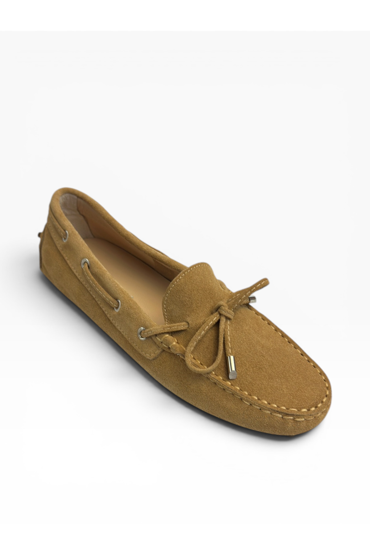West To West Kadın Deri Camel Süet Loafer Ayakkabı görsel 3