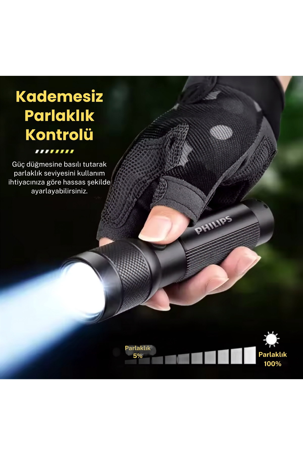 چراغ قوه LED دستی فلزی با ویژگی زوم و شارژ Type-C رنگ مشکی مدل SFL2247