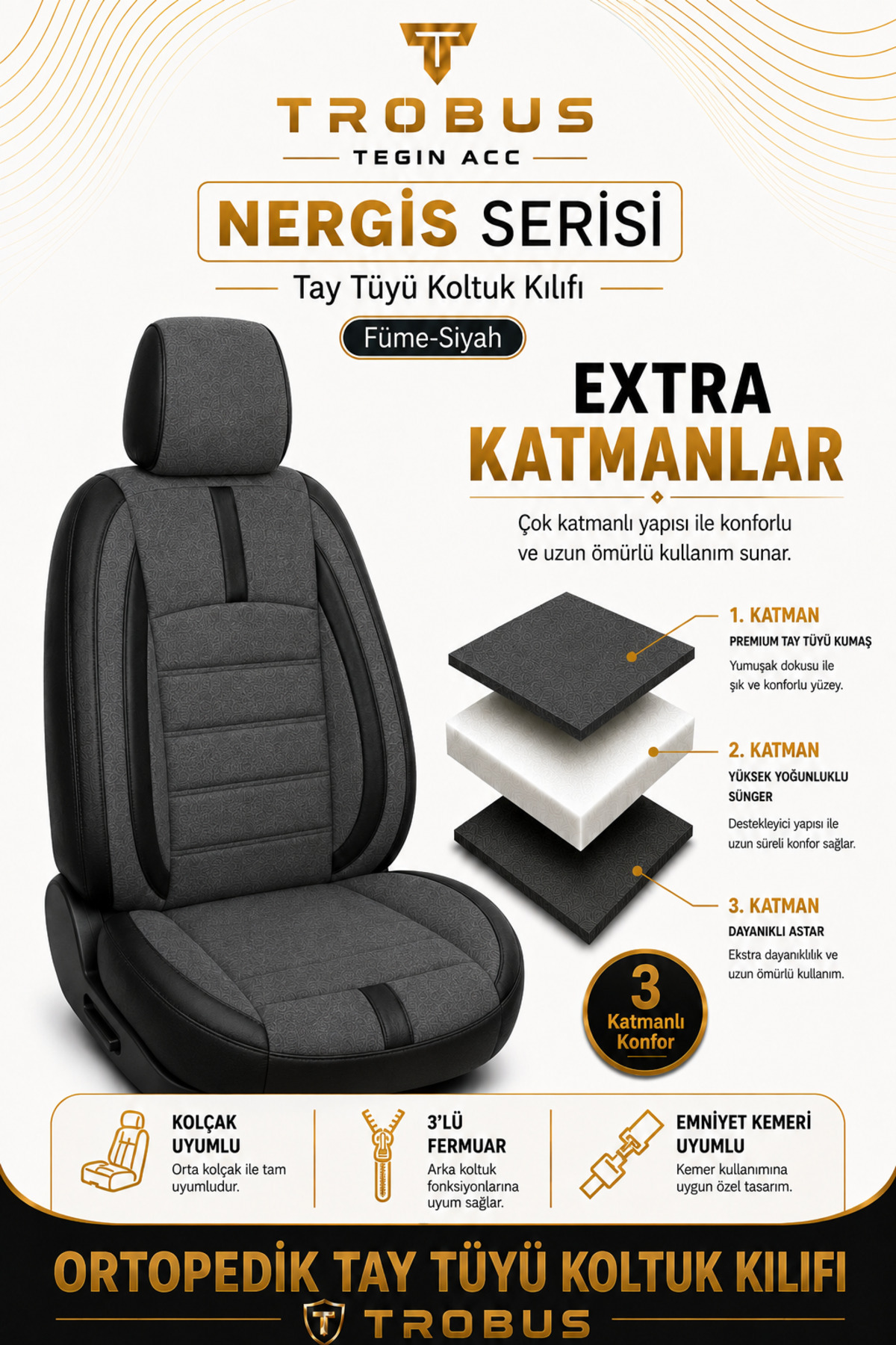 Audi A4 B8/K 2007-2015 Uyumlu - Tay Tüyü Orta + Lacost Kenar, 8 mm Süngerli Oto Koltuk Kılıfı Kırmızı Siyah (2 cm Yan Destek) — alternatif görsel