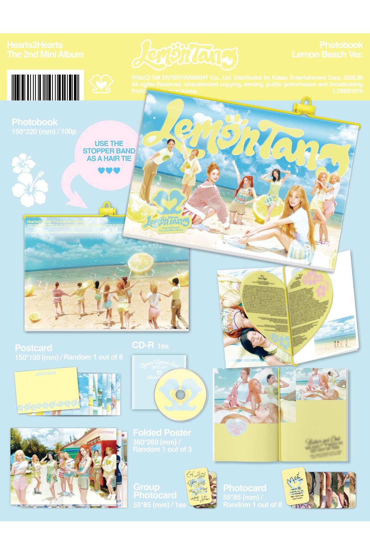 Hearts2Hearts LemonTang photobook ver10枚 tays store Hearts2Hearts - 2nd Mini Album [Lemon Tang] Photobook