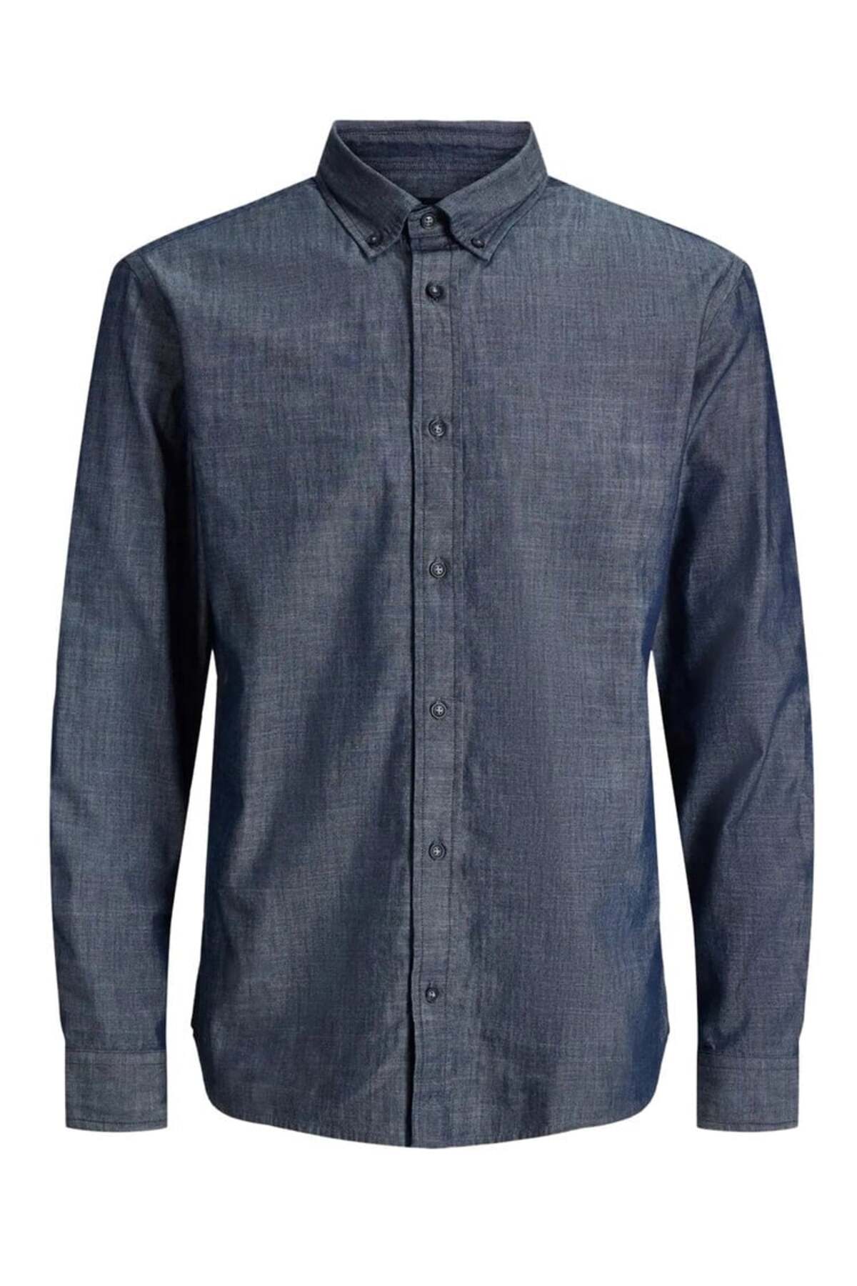پیراهن جین آبی JPRBLARICHARD CHAMBRAY مدل L/S کد 12294843-BLU جک اند جونز پیراهن Jack & Jones