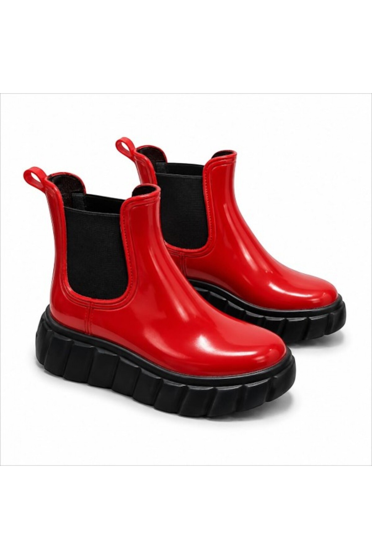 Black Flex PLATFORM TABAN KADIN YAĞMUR BOTU KIRMIZI 36-40 görsel 2