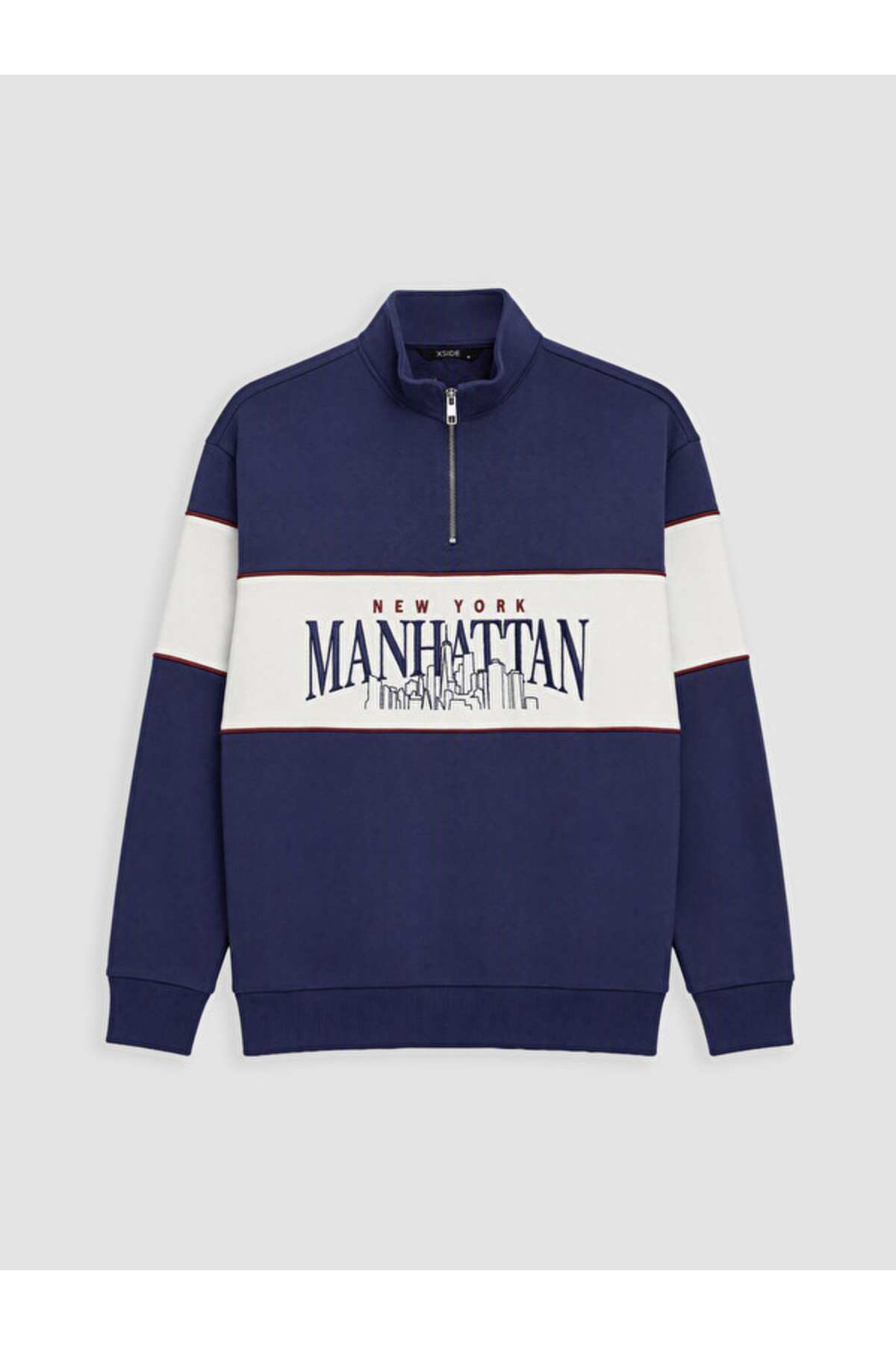 LC Waikiki Sparkling Choices from Shining Store Men's Thick Sweatshirt with High Collar Manhattan Print
