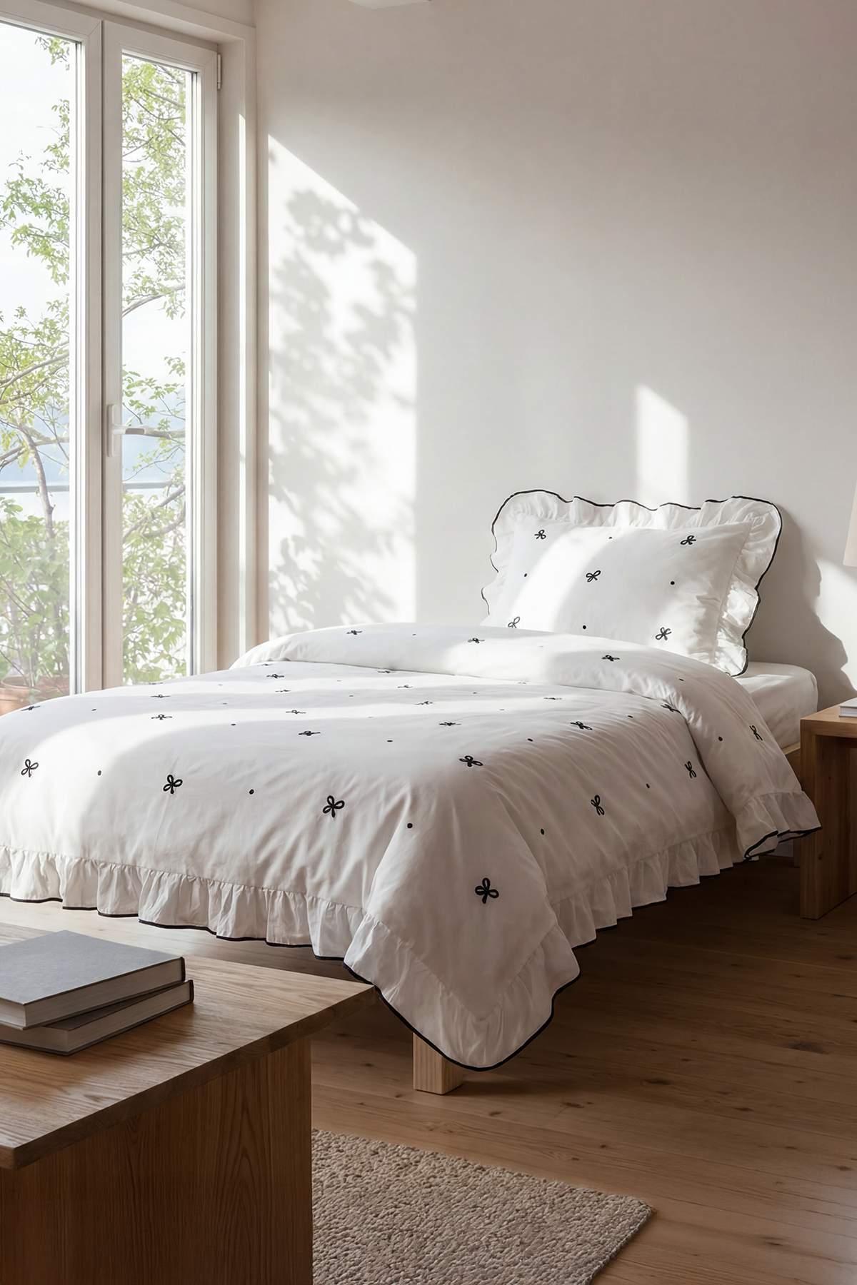 Trendyol Home Single Fiyonk Patterned Ruffle Detail Bed Sheet Sız Nevresim Seti Tphss26Tkn00012