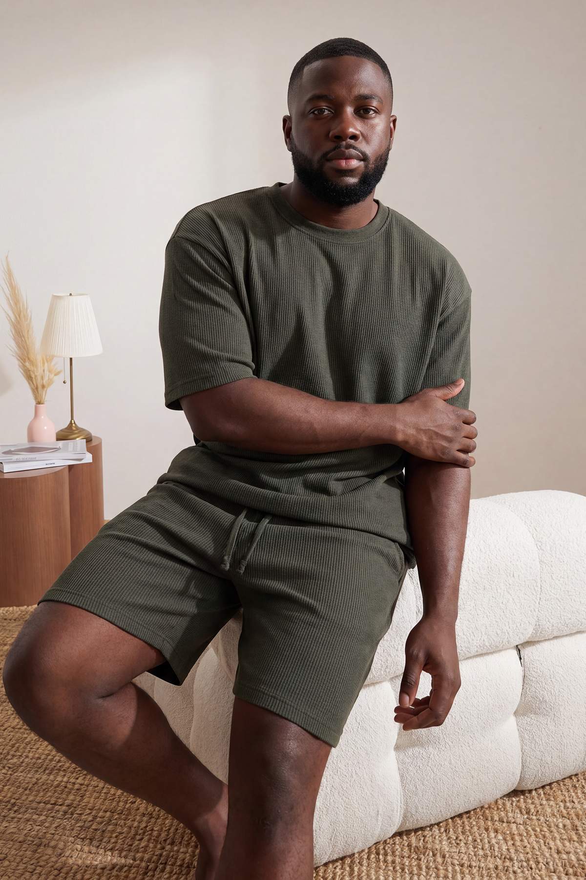 Trendyolmilla Man Büyük Beden Haki Oversize 3'lü Eşofman Takımı TMNSS26TS00060