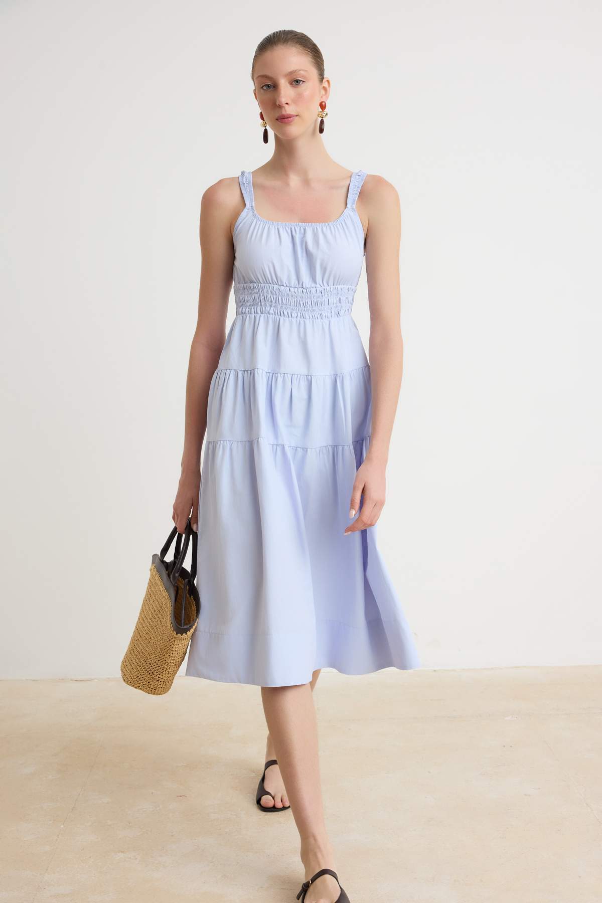 Trendyolmilla Mavi Maxi Dokuma Elbise TWOSS26EL00635