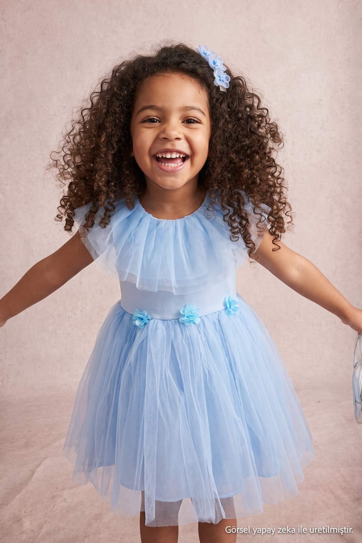 Trendyolmilla Kids Açık Mavi Maxi Düz Dokuma Elbise TKDSS26EL00057