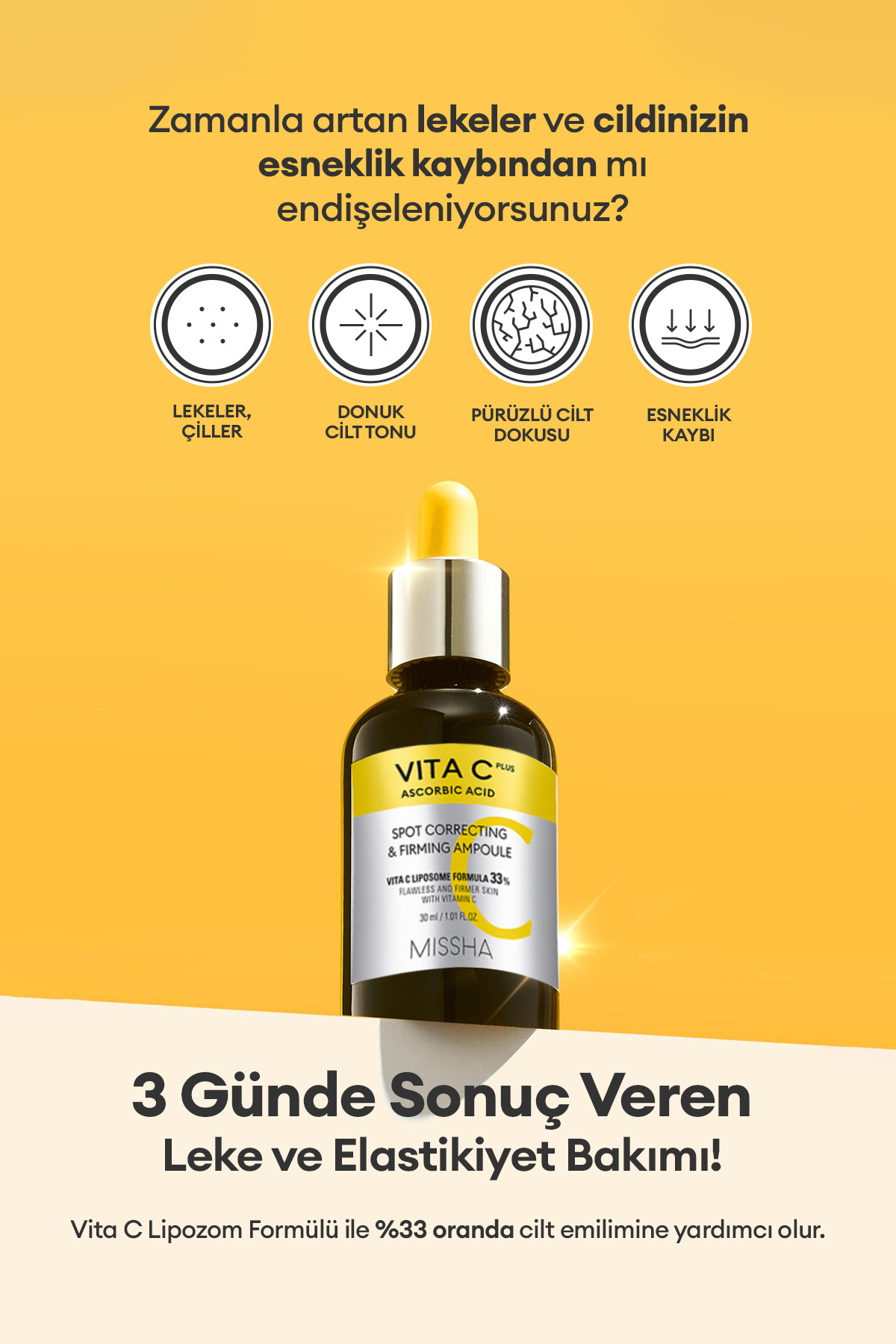 Leke Karşıtı Sıkı Görünüm Sunan C Vitamini Ampulü 30ml Vita C Plus Spot Correcting & Firming Ampoule — 111227 — تصویر 3 از 9
