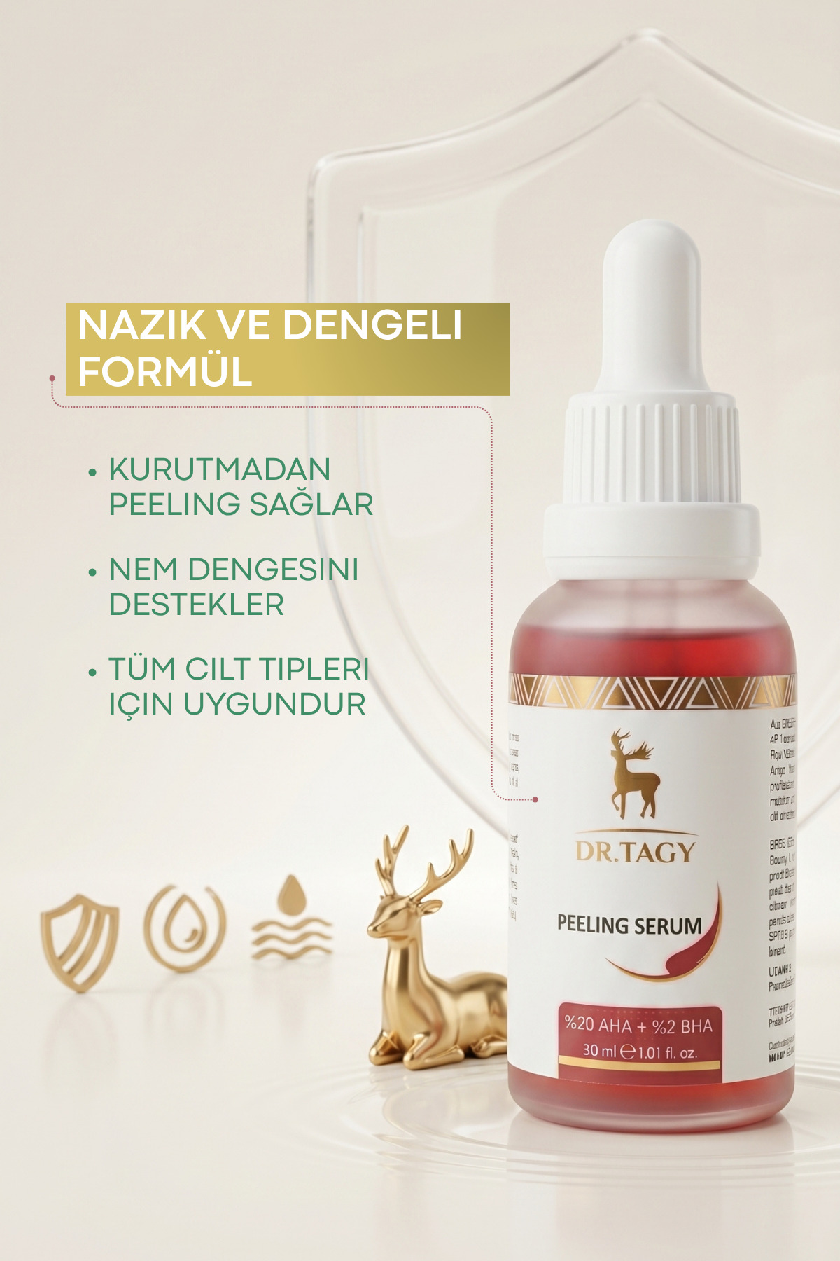 سرم احیاکننده و روشن کننده پوست AHA BHA، حتی برای پوست‌های قرمز و لایه بردار — TAGY009 — تصویر 8 از 9