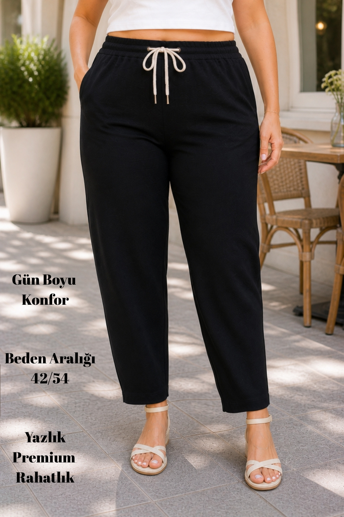 CEDY DENIM Ženske letnje plus size sintetičke Lan Visok struk elastične uske ...