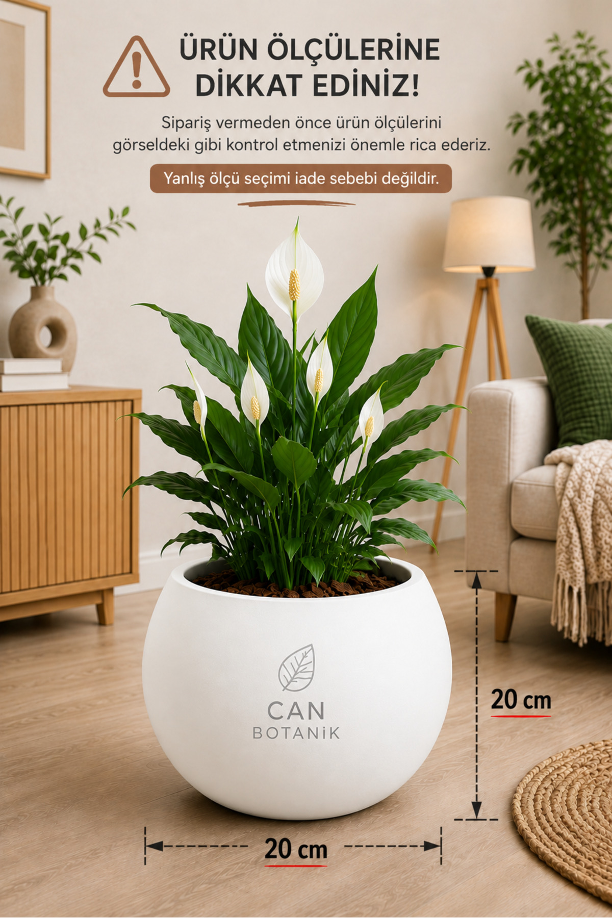 Round Globe Flower Pot 20 Cm Flower Pot White Plastic (without lining) Flower Pot