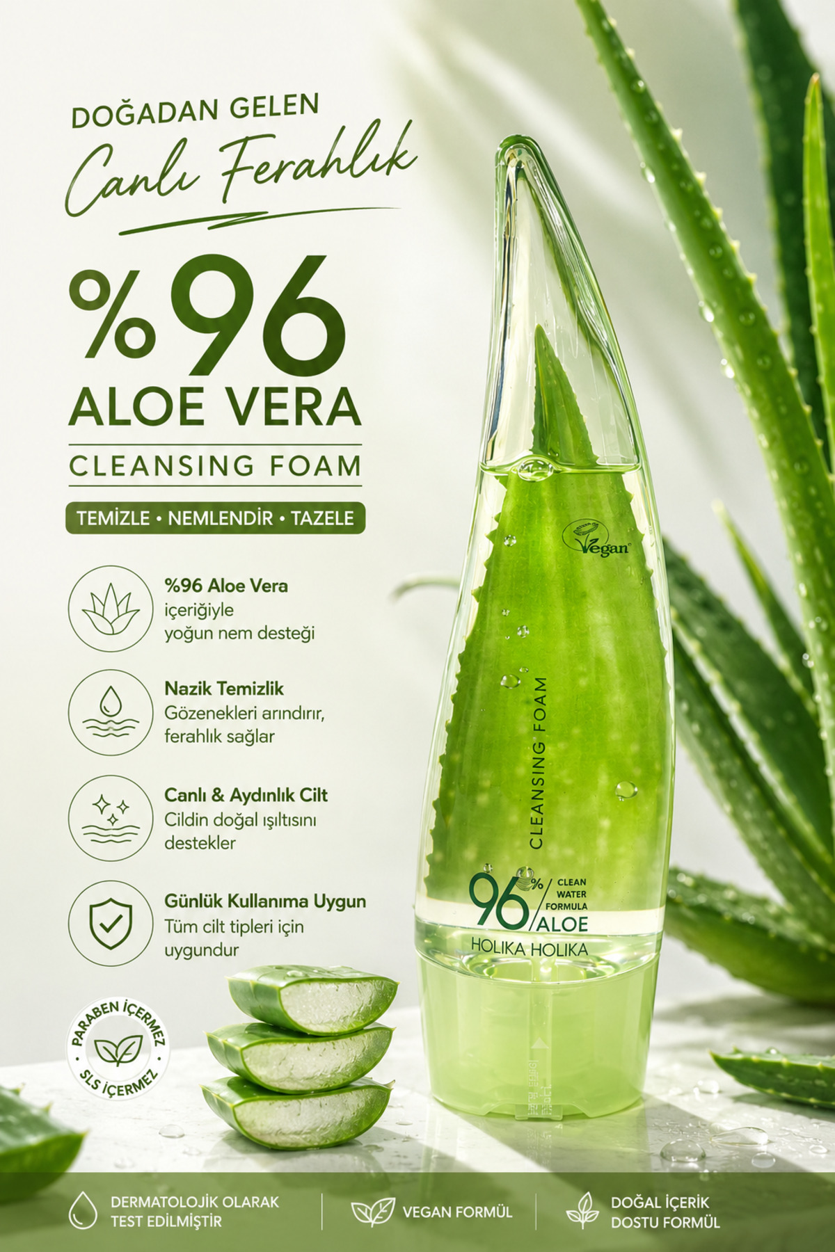 Holika Holika Aloe Cleansing Foam - Yüz Temizleme Köpüğü 150ml — TYCATAIP2N172433370799503