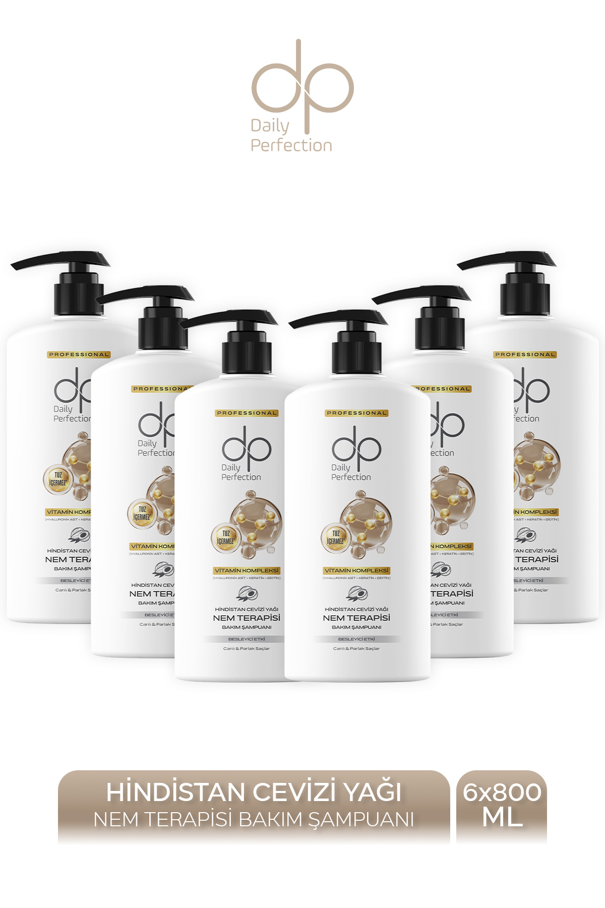 dp Daily Perfection Şampuan Hindistan Cevizi Yağı 800 ml X 6 Adet — 06D0823-J-8