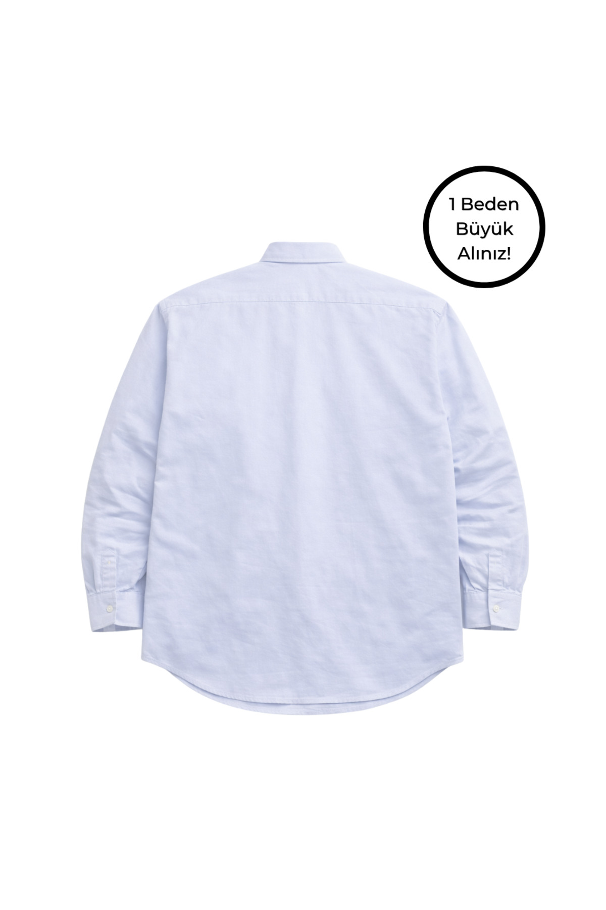 BattalModa Erkek Büyük Beden Açık Mavi Uzun Kollu Gömlek 3XL-4XL-5XL-6XL-7XL-8XL görsel 5