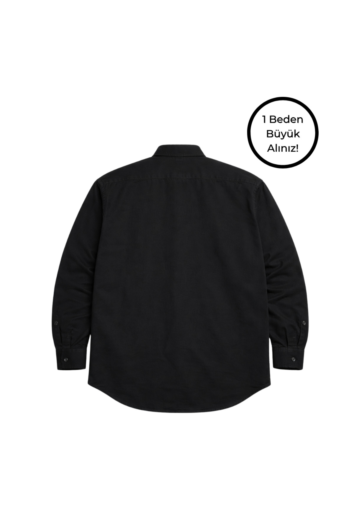 BattalModa Erkek Büyük Beden Siyah Uzun Kollu Gömlek 3XL-4XL-5XL-6XL-7XL-8XL görsel 5