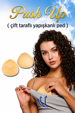 femline Dolgulu Yapışkanlı Push Up Silikon Göğüs Pedi - Dolgunlaştırıcı - Gör...