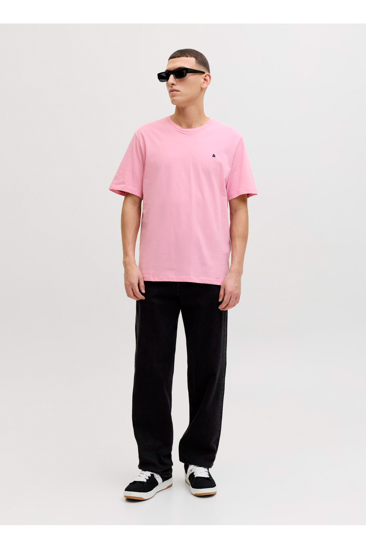 تی‌شرت مردانه صورتی طرح‌دار یقه گرد کد ۱۲۲۴۵۰۸۷ JJEPAULOS جک اند جونز تی شرت Jack & Jones