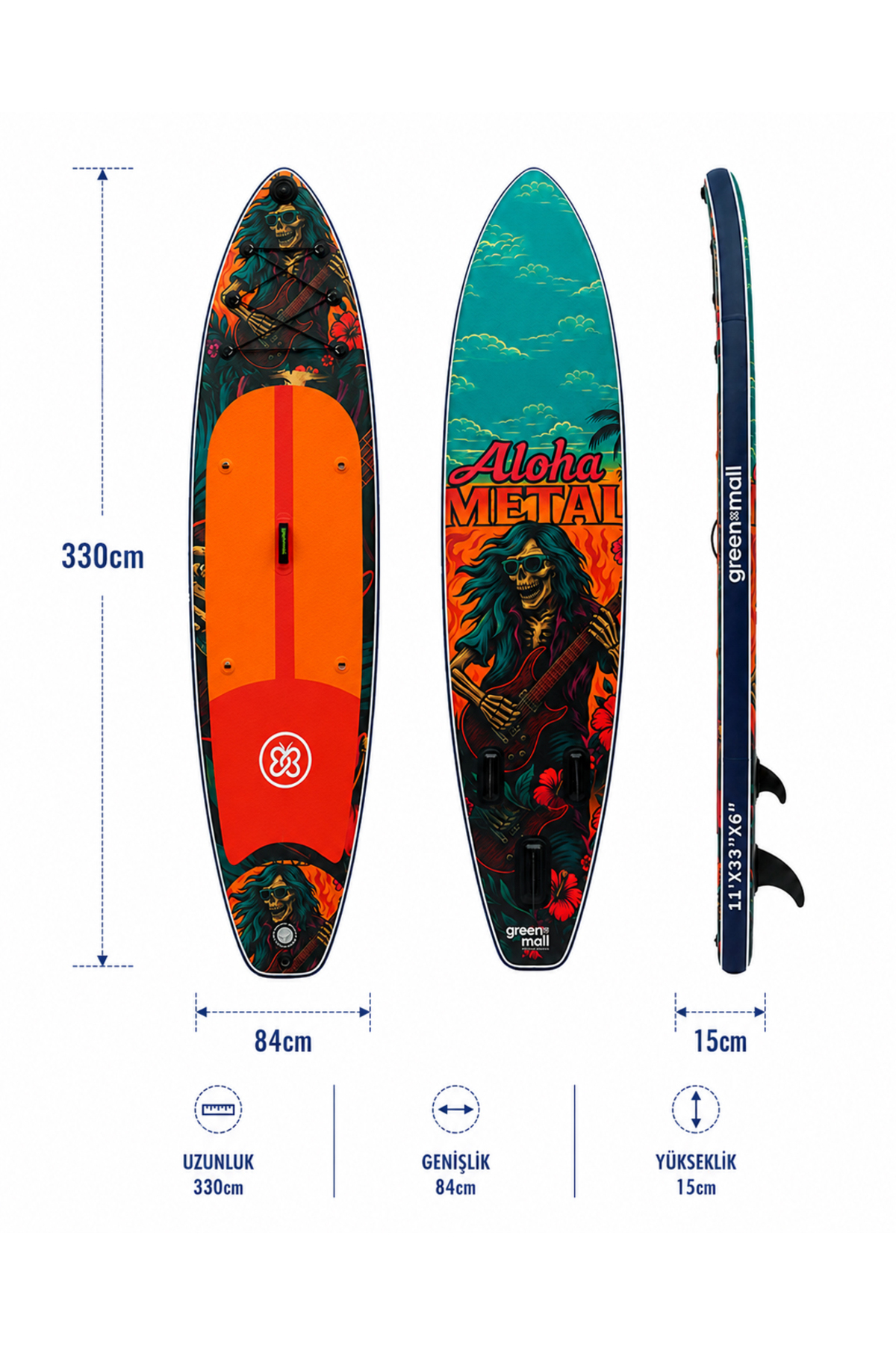 Greenmall Aloha Metal Şişme SUP Board / Paddle Board 330 cm