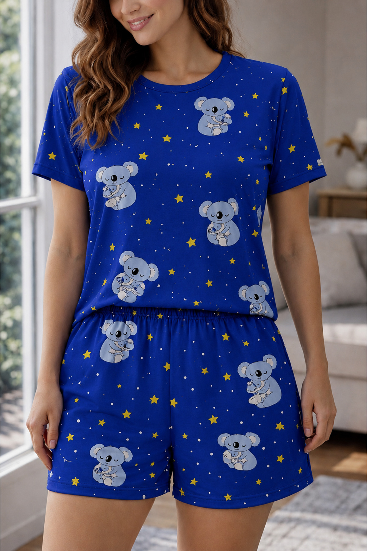 Marla Good Night Blue Shorts Pajamas Set