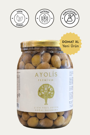 Ayolis Premium Gurme Domat Çizik Yeşil Zeytin XL 950 g