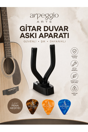 arpeggio ARTE Gitar Duvar Askı Aparatı | Vidalı, Süngerli Tutucu | Keman & Uk...