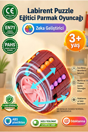 BBSKY Stres Çarkı , Zeka Küpü , Labirent Puzzle , Eğitici Parmak Oyuncağı