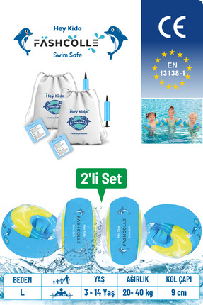 Fashcolle Large Beden Şişme Deniz Kolluğu 4-14 Yaş x 2 Adet