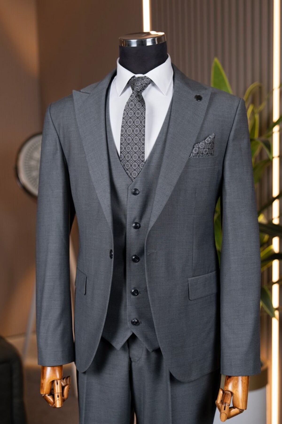 Vest Suit Anthracite — خاکستری T09-1074 — تصویر 2 از 5