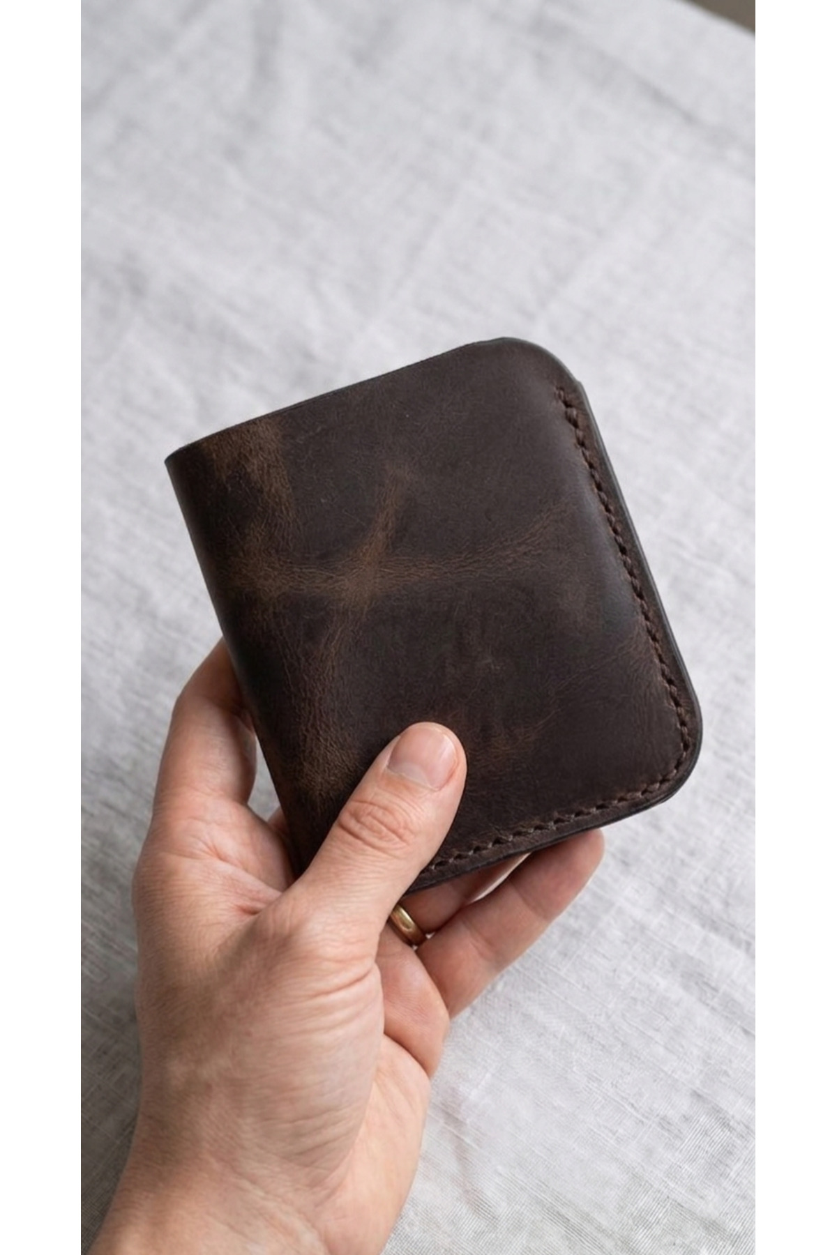 Genuine Leather Customizable Snap Wallet